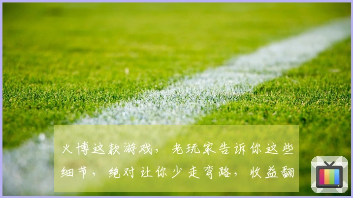 火博这款游戏，老玩家告诉你这些细节，绝对让你少走弯路，收益翻倍！